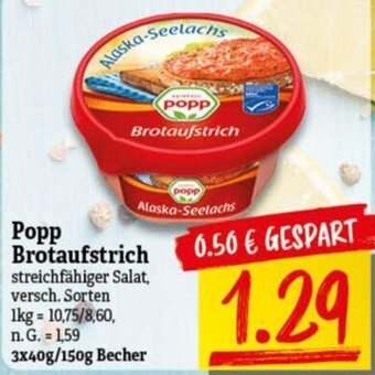 NP Discount Popp Brotaufstrich 3x40g/150g Becher Angebot