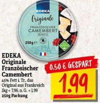 NP Discount EDEKA Originale FRANZÖSISCHER CAMEMBERT 250g Angebot