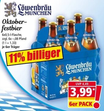 Norma Löwenbräu München Oktoberfestbier 6x0,5 L Flasche Angebot