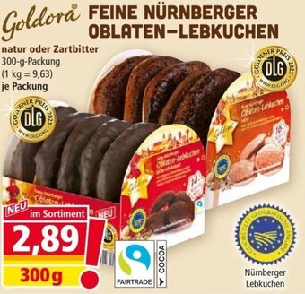 Norma Goldora FEINE NÜRNBERGER OBLATEN-LEBKUCHEN 300 g Packung Angebot