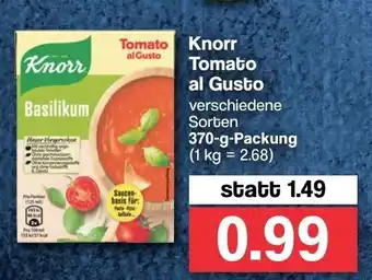 Famila Nord West Knorr Tomato al Gusto 370g Angebot