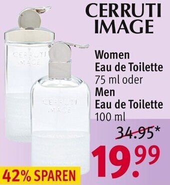 Rossmann CERRUTI IMAGE Women Eau de Toilette 75 ml oder Men Eau de Toilette 100 ml Angebot
