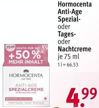 Rossmann Hormocenta Anti-Age Spezial-oder Tages-oder Nachtcreme 75 ml Angebot