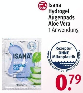 Rossmann Isana Hydrogel Augenpads Aloe Vera 1 Anwendung Angebot