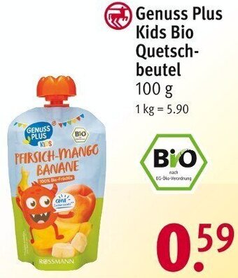 Rossmann Genuss Plus Kids Bio Quetschbeutel 100 g Angebot