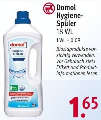 Rossmann Domol Hygiene-Spüler 18 WL Angebot