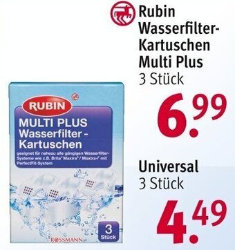 Rossmann Rubin Wasserfilter Kartuschen Multi Plus 3 Stück Angebot