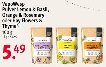 Rossmann VapoWesp Pulver Lemon & Basil, Orange & Rosemary oder Hay Flowers & Thyme 100 g Angebot