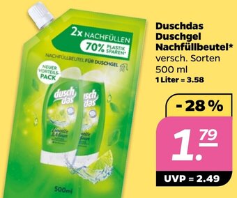 NETTO Duschdas Duschgel Nachfüllbeutel 500 ml Angebot