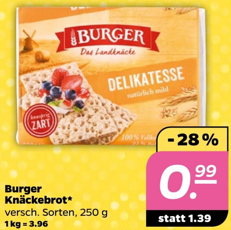 Burger Knäckebrot 250 g Angebot bei NETTO