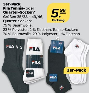 NETTO 3er-Pack Fila Tennis- oder Quarter-Socken Angebot