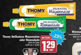 AEZ Thomy Delikatess Mayonnaise oder Remoulade 200ml Tube Angebot