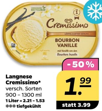 NETTO Langnese Cremissimo 900-1300 ml Angebot