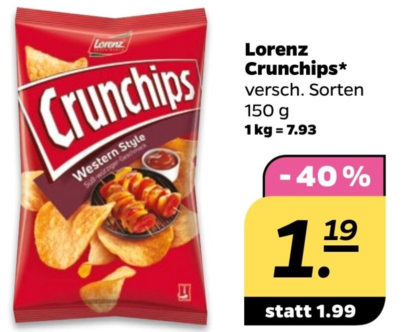 Lorenz Crunchips 150 g Angebot bei NETTO