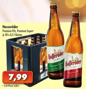 Lösch Depot Hasseröder Premium Pils, Premium Export 20x0,5L Angebot
