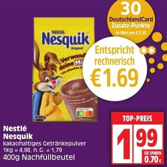 Edeka Nestlé Nesquik 400g Nachfüllbeutel Angebot