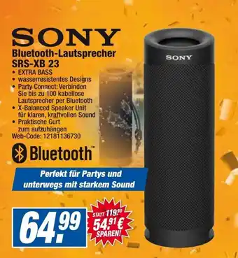 HEM Expert Sony Bluetooth Lautsprecher SRS-XB 23 Angebot