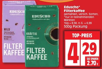 Edeka Eduscho Filterkaffee 500 g Packung Angebot