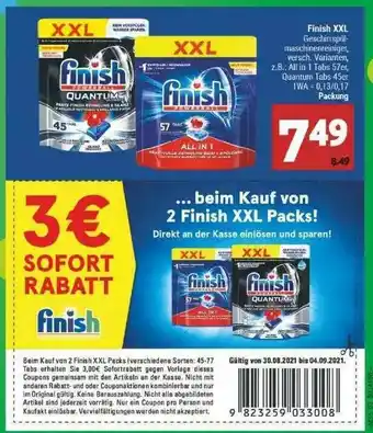 Marktkauf Finish XXL Angebot