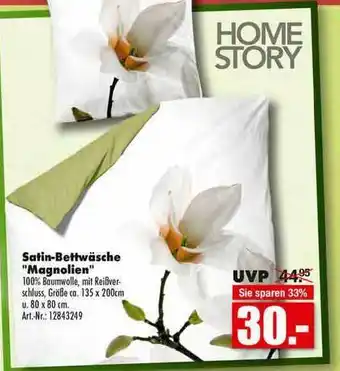 Möbel Mahler Satin Bettwäsche ”magnolien” Angebot