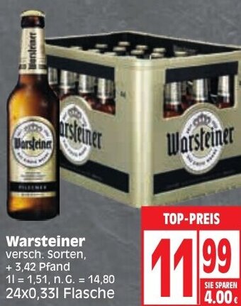 Edeka Warsteiner 24x0,33 L Flasche Angebot