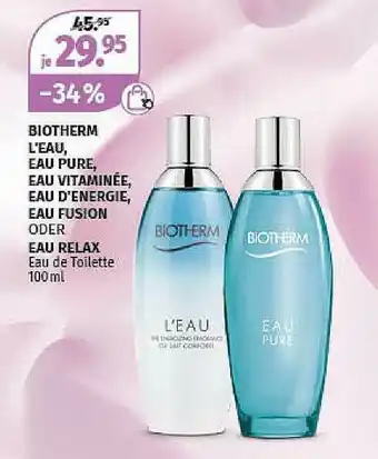 Müller Biotherm L'eau Eau Pure Eau Vitaminée Eau D'energie Eau Fusion Oder Eau Relax Angebot