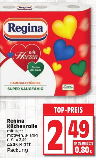 Edeka Regina Küchenrolle 4x43 Blatt Packung Angebot