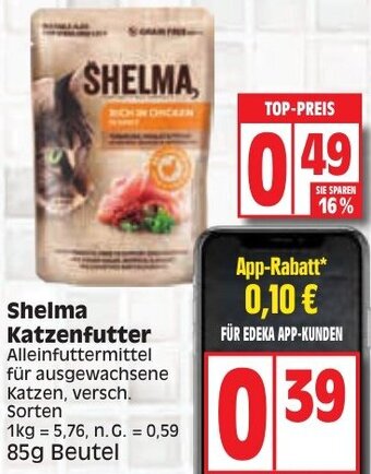 Edeka Shelma Katzenfutter 85 g Beutel Angebot