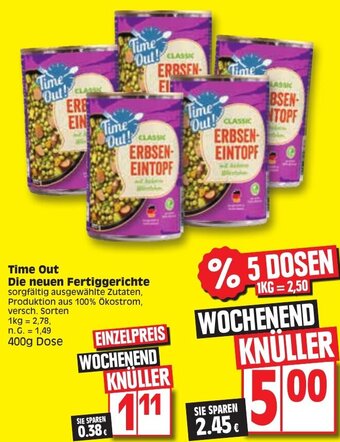 Edeka Time Out Die neuen Fertiggerichte 400g Dose Angebot