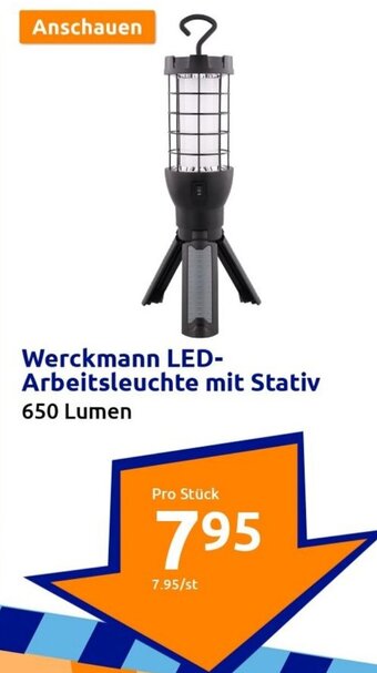 Action Werckmann LED-Arbeitsleuchte mit Stativ 650 Lumen Angebot