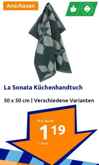 Action La Sonata Küchenhandtuch 50 x 50 cm Angebot