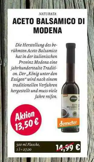 Temma Naturata Aceto Balsamico Di Modena Angebot