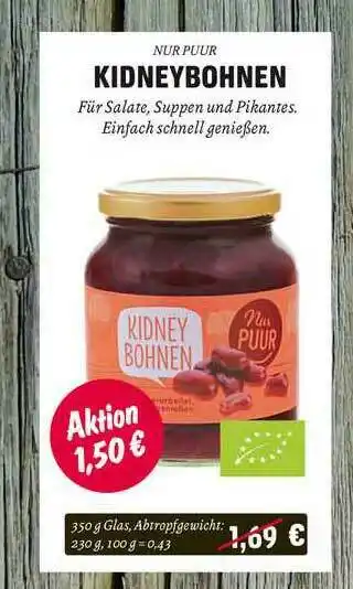 Temma Nur Puur Kidneybohnen Angebot