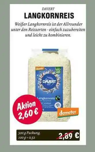 Temma Daver Langkornreis Angebot