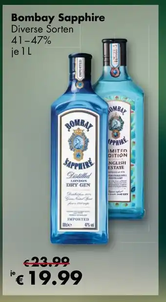 Travel Free Bombay Sapphire 1L Angebot