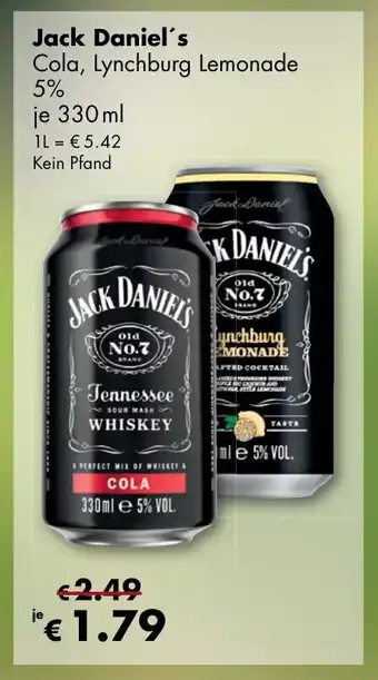 Travel Free Jack Daniel's 330ml Angebot