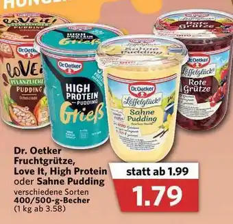 Combi Dr Oetker Fruchtgrütze Love It, High Protein Oder Sahne Pudding Angebot