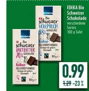 diska Edekaedeka Bio Schweizer Schokolade Angebot