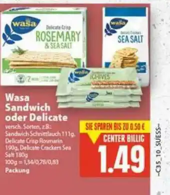 E-Center Wasa Sandwich Oder Delicate Angebot