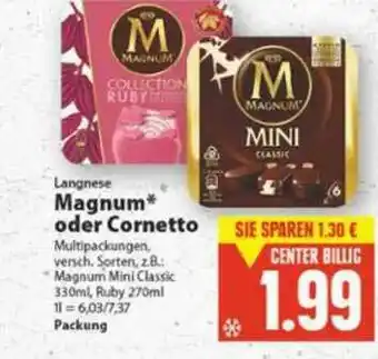 E-Center Langnese Magnum Oder Cornetto 3 Angebot