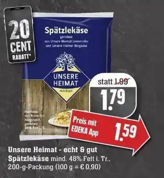 Edeka Unsere Heimat Spätzlekäse Angebot