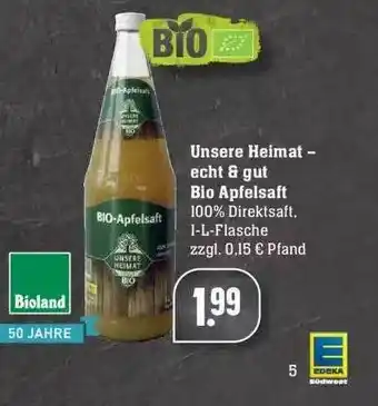 Edeka Bioland Unsere Heimat Echt & Gut Bio Apfelsaft Angebot