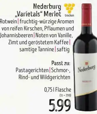 Edeka Struve Nederburg „varietals” Merlot Angebot