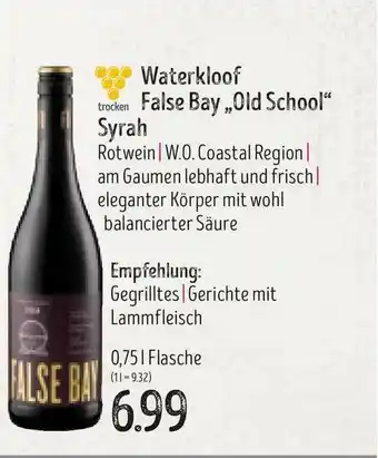 Edeka Struve Waterkloof False Bay „old School” Syrah Angebot