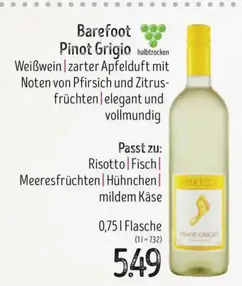 Edeka Struve Barefoot Pinot Grigio Angebot