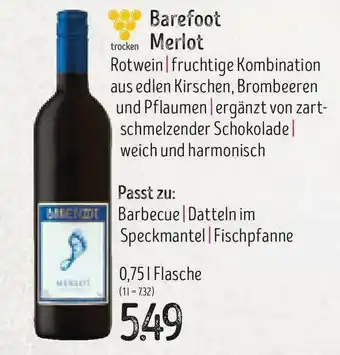 Edeka Struve Barefoot Merlot Angebot