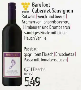 Edeka Struve Barefoot Cabernet Sauvignon Angebot