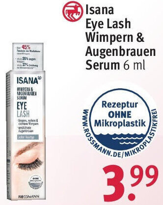 Rossmann Isana Eye Lash Wimpern & Augenbrauen Serum 6 ml Angebot