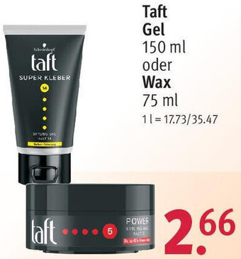 Rossmann Schwarzkopf Taft Gel 150 ml oder Wax 75 ml Angebot