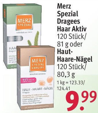 Rossmann Merz Spezial Dragees Haar Aktiv 120 Stück/ 81 g oder Haut- Haare-Nägel 120 Stück/80,3 g Angebot